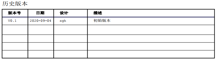 原理图第一页的 历史版本 规范示意